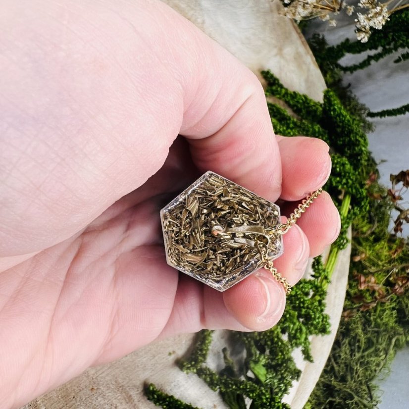 Orgonitové MAXI kyvadlo / přívěšek sakvamarínem - pro klid, pravdu a intuici