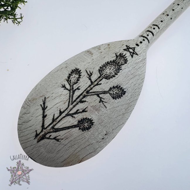 Magic wooden spoon - thistle - large