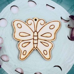 Wooden decoration - butterfly - small