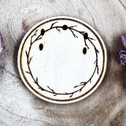 Dřevěná zdobená karta na náušnice - motiv větviček