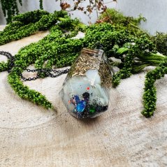 Orgonite MAXI pendulum / pendant with jade and Eihwaz rune - for protection, stability, grounding