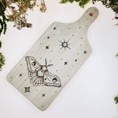 Bukové prkénko - můra & hvězdy - malé