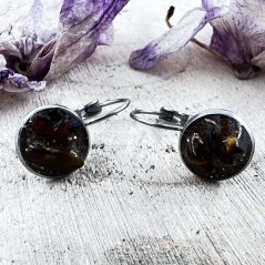Orgonitové náušnice s tygřím okem pro sbejistotu, koncetraci a stabilitu