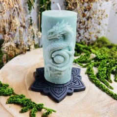 Přírodní rituální svíce - Drak - zelená - růst, hojnost, ochrana