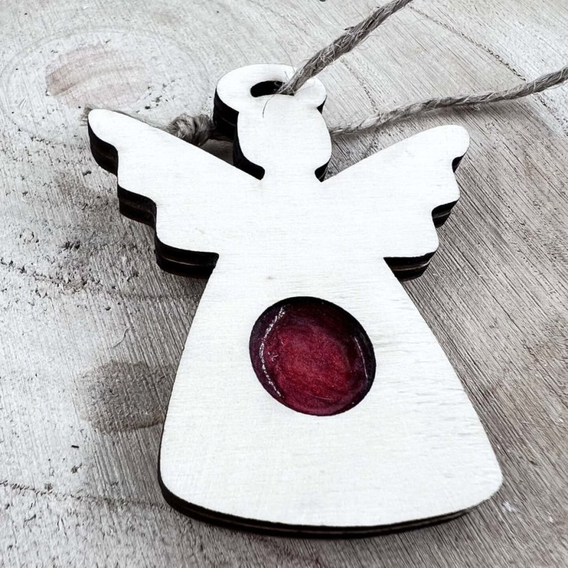 Sada dřevěných vánočních ozdob - linecké cukroví - anděl