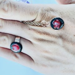 Set šperků s malovanými vlčími máky