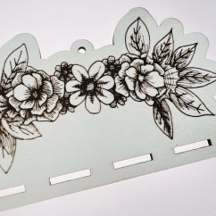 Autorský dřevěný sponkovník - květiny - velký