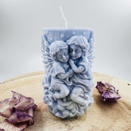 Přírodní andělská svíce - světle modrá