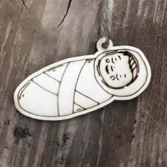 Autorská dřevěná vánoční ozdoba - Ježíšek