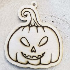 Halloweenská dřevěná dýně - dekorace / omalovánka