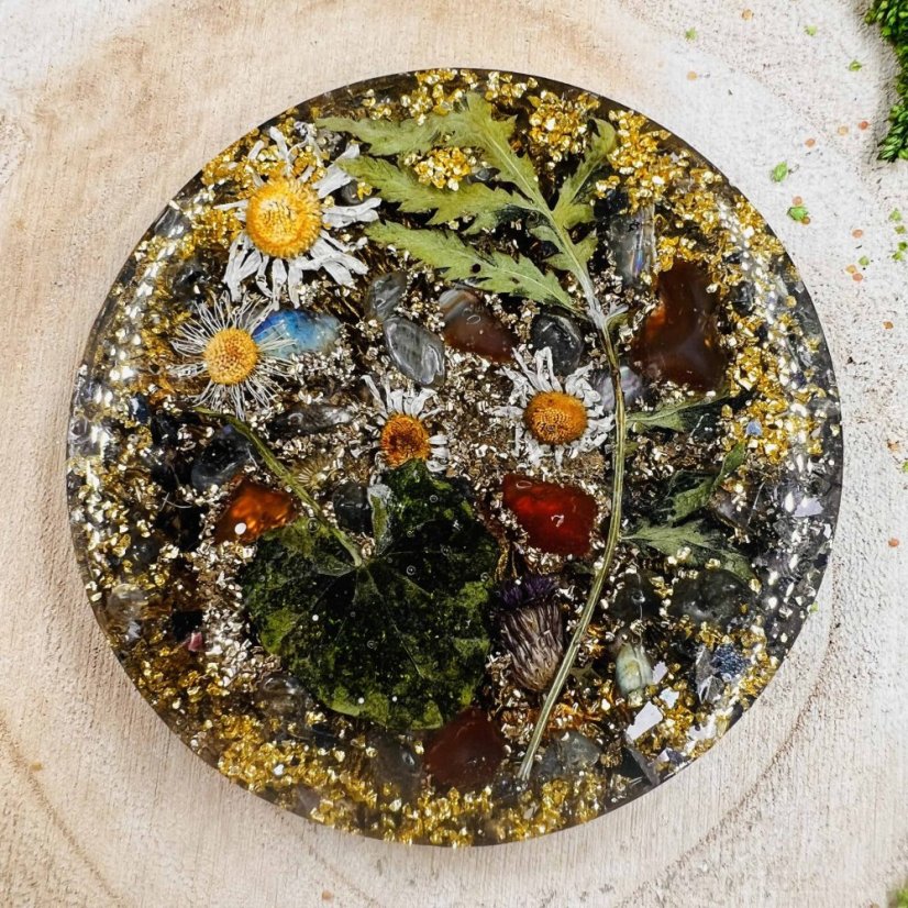 Magická orgonitová podložka / podtácek pro ochranu, magii a vnitřní sílu - 2.jakost