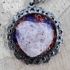 Handcrafted artisan jewelry with a crystal heart for pure love and wonderful energy