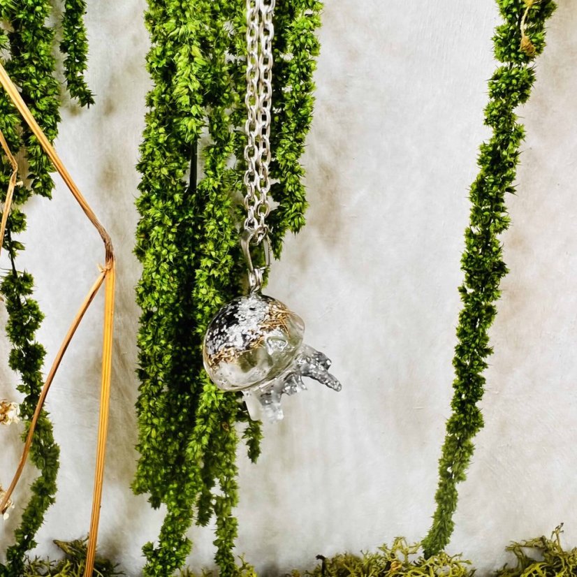 Orgonitová medúza / náhrdelník s alabastrem - pro čistotu, harmonii, uvolnění napětí