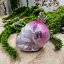 Orgonite skull / kunzite necklace - for love, self-love and emotional balance