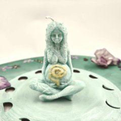 Přírodní rituální svíce Gaia - bohyně Zěmě - zelená Přírodní rituální svíce Gaia - bohyně Zěmě - zelená
