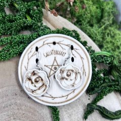 Autorské dřevěné náušnice - Růže