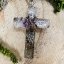 Orgonite cross with thistle and crystal - protection, love