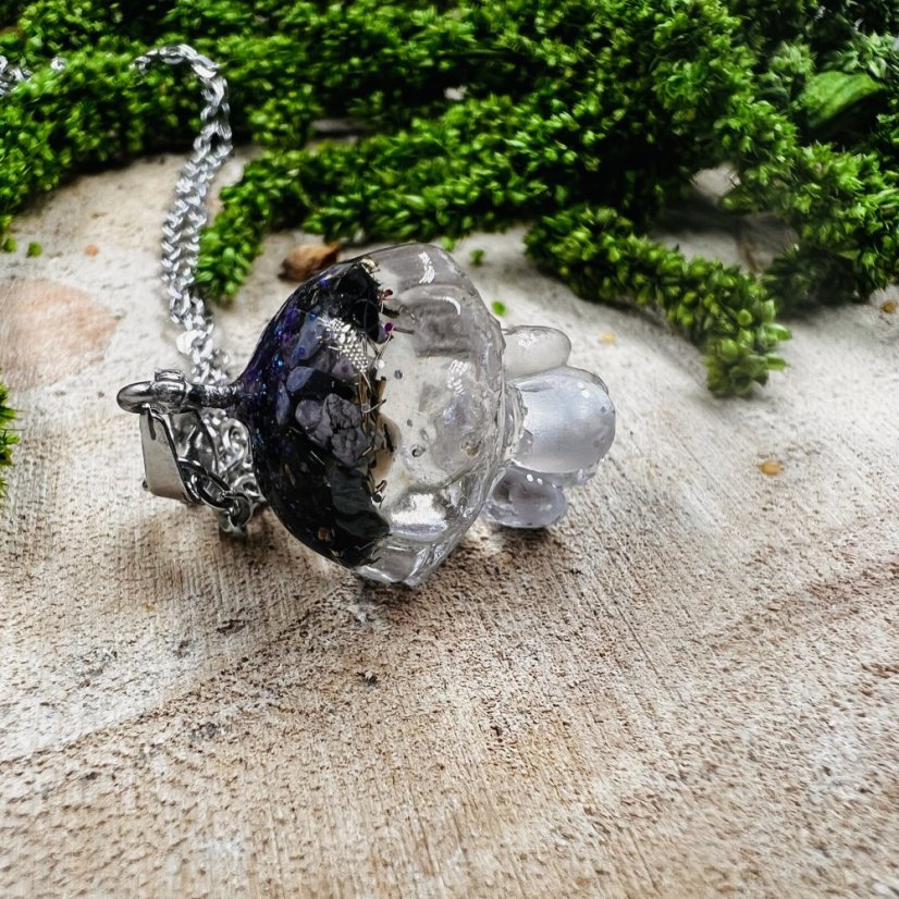 Orgonitová medúza / náhrdelník s alabastrem - pro čistotu, harmonii, uvolnění napětí