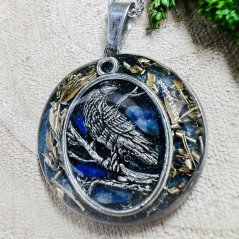 Orgonite necklace - raven - knowledge, truth