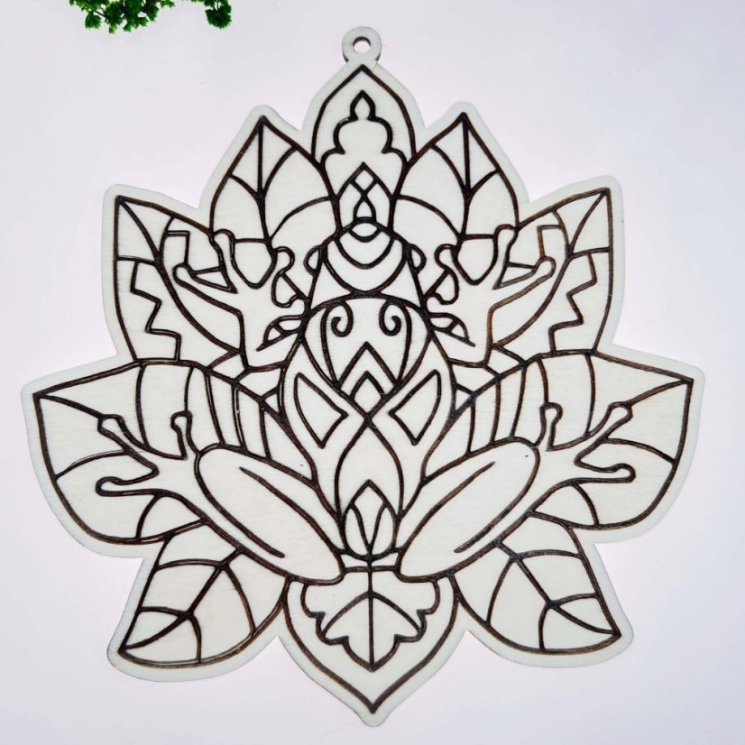 Dřevěná omalovánka - mandala lotos - pro harmonii a duchovní sílu