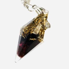 Orgonitové kyvadlo - český granát, fluorit - život & ochrana