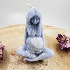 Přírodní rituální svíce Gaia - bohyně Zěmě - modrá Přírodní rituální svíce Gaia - bohyně Zěmě - modrá