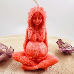 Přírodní rituální svíce Gaia - bohyně Zěmě - červená