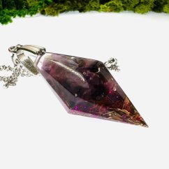 Orgonitové kyvadlo - šperk s ametystem - intuice & klid