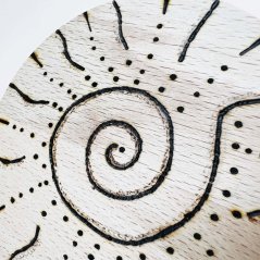 Dřevěný magický podtácek - sluneční spirála
