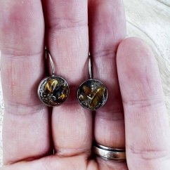 Orgonitové náušnice s tygřím okem pro sbejistotu, koncetraci a stabilitu