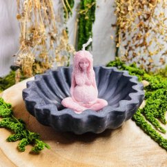 Magická miska pod svíčku zvlněná - černá