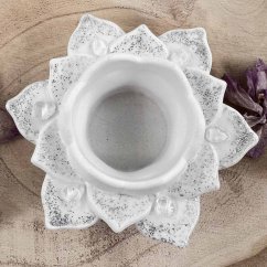 Svícen ve tvaru lotosu - s křišťálem - pro duchovní růst a harmonii Svícen ve tvaru lotosu - s křišťálem - pro duchovní růst a harmonii