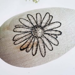 Magic wooden spoon - chamomile - large
