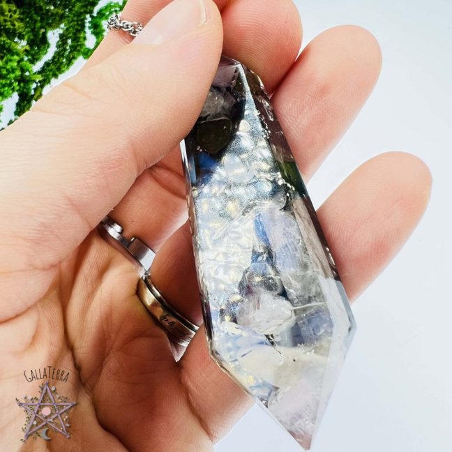 MAXI orgonite pendulum - opal, labradorite, kunzite and blue chalcedony