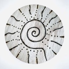 Dřevěný magický podtácek - sluneční spirála