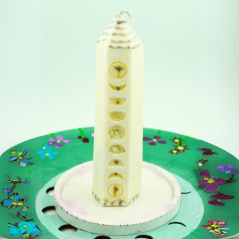 Natural ritual candle - white - for purity and protection with moon phases