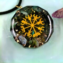 Orgonite pendant / amulet / talisman with Vegvisir - for peace, abundance and inner strength