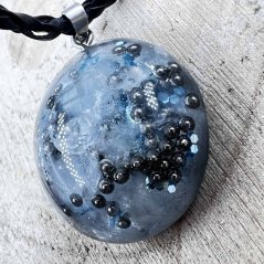 Orgonite pendant with rock crystal for wonderful energy, protection, and cleansing from negative energy