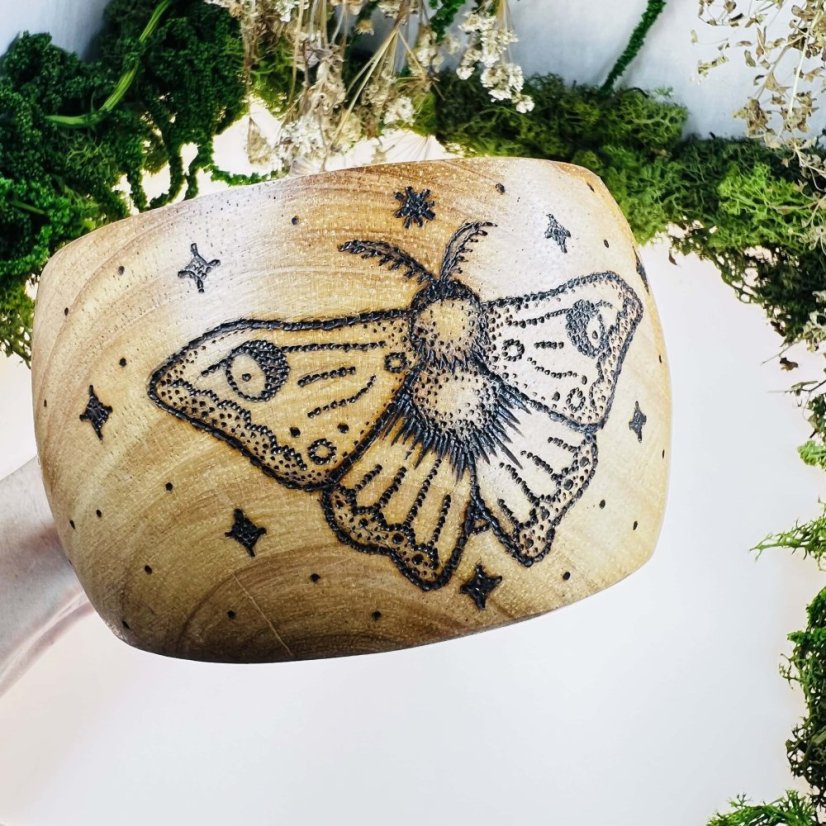 Bambusová kuksa – můra & hvězdy - velká