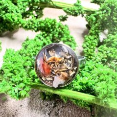 Orgonite ring - red agate - vitality, life energy