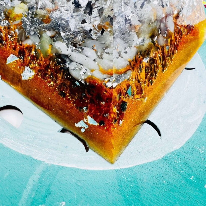 Orgonite pyramid for abundance, joy