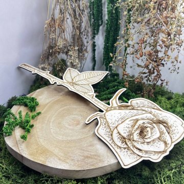 Autorská dřevěná růže