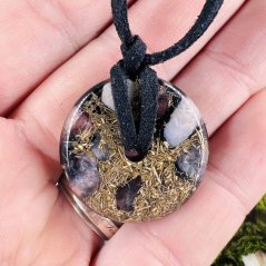 Orgonitový šperk / amulet / talisman s fluoritem - unisex - pro rovnováhu, soustředění, ochranu před chaosem