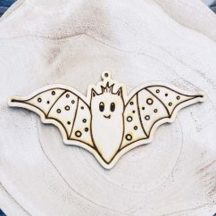 Netopýrek - dřevěná dekorace / omalovánka