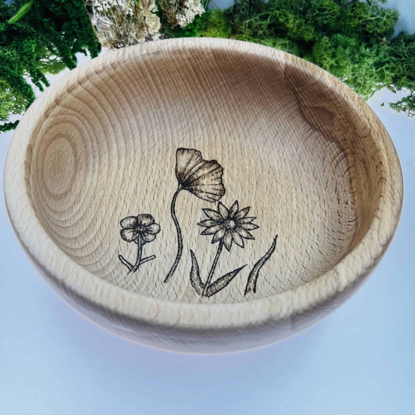 Buková miska - luční kvítí