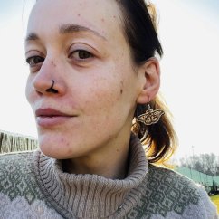 Original wooden earrings - call of the moth