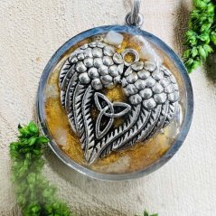 Orgonite necklace - angel wings - protection, guidance, balance