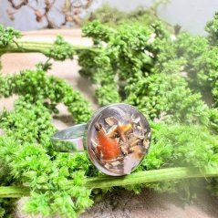 Orgonite ring - red agate - vitality, life energy