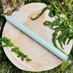 Přírodní rituální svíce dlouhá - zelená - růst, hojnost