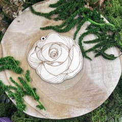 Original wooden colouring piece / decoration - rose